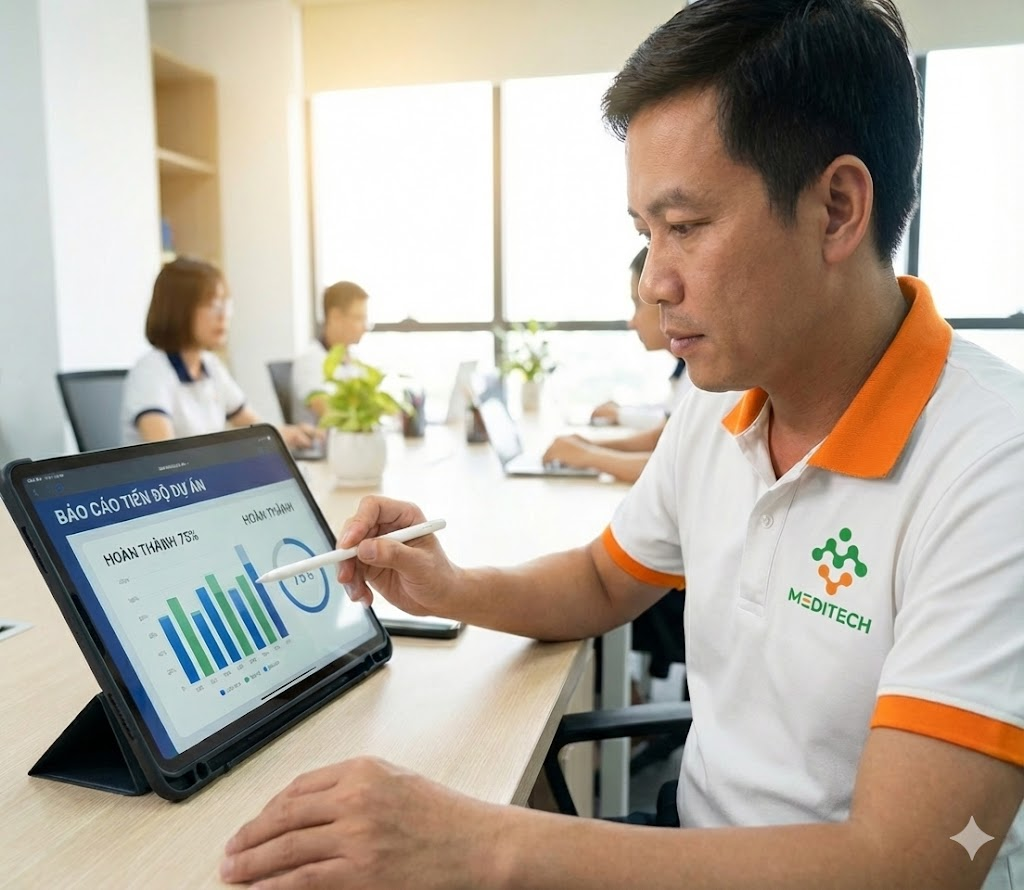 Quản trị công việc theo thời gian thực giúp Lãnh đạo bệnh viện nắm bắt mọi chuyển động của tổ chức mà không cần họp hành quá nhiều.